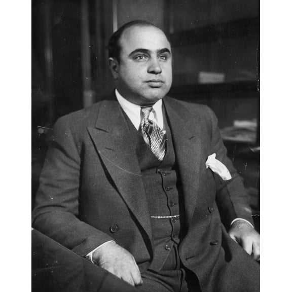 24x30in Laminated Al Capone at the Chicago Detective bureau 1930