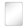 thumbnail image 1 of 24x32'' Brushed Nickel Mirrors for Bathroom,Bathroom Vanity Mirror, Rounded Rectangle Mirror, Stainless Steel Anti-Rust Tube Metal Frame Wall Mounted Mirror, Vertically/Horizontal Hanging, 1 of 9