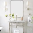 thumbnail image 1 of 24x32'' Chrome Mirrors for Bathroom, Chrome Bathroom Vanity Mirror, Rounded Rectangle Mirror, Stainless Steel Anti-Rust Tube Metal Frame Wall Mounted Mirror, Vertically/Horizontal Hanging, 1 of 11