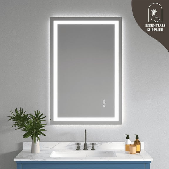 24x32" Dual LED Light Frameless Mirror – Front & Back Lighting