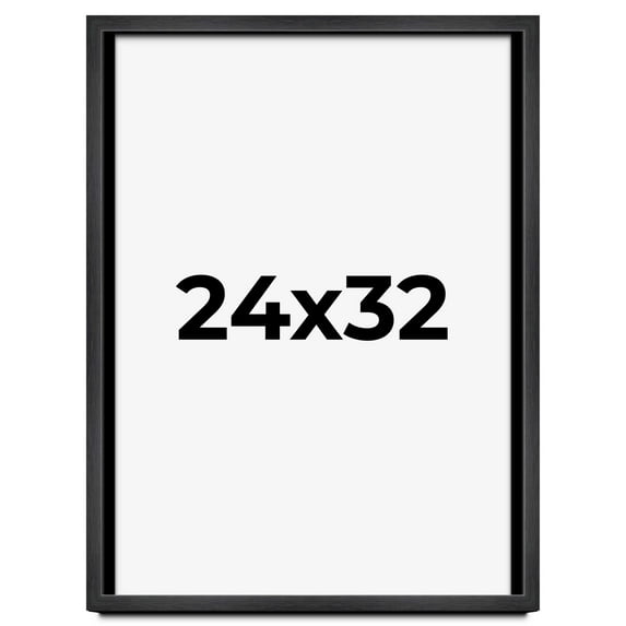 24x32 Flat Charcoal Grey Wood Frame - "The Edge" Thin - Great for Posters, Photos, Art Prints,