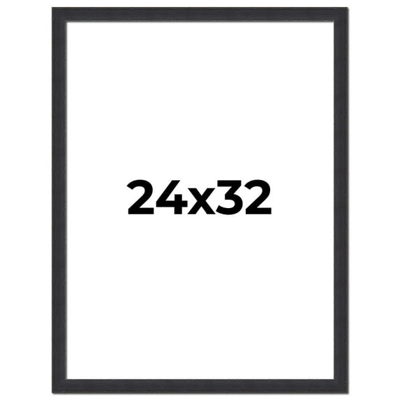 24x32 Frame Black Real Wood Picture Frame Width 1.25 Inches | Interior Frame Depth 0.5 Inches |