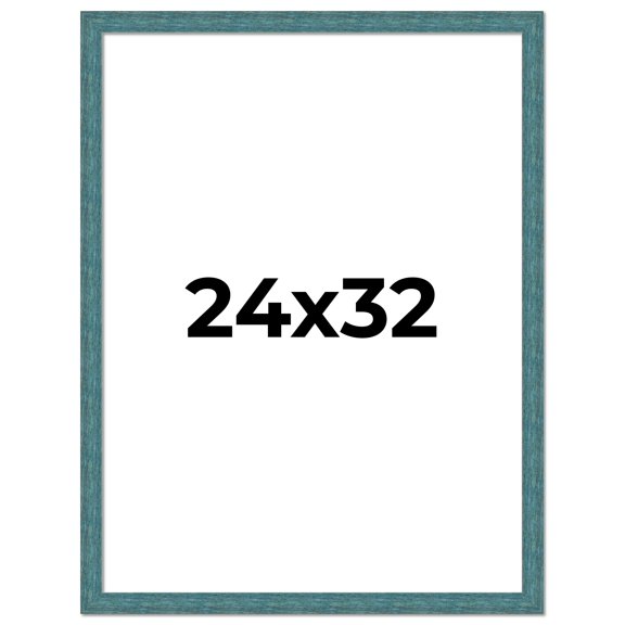 24x32 Frame Blue Rustic Barnwood Solid Wood Picture Frame Width 1.25 Inches | Interior Depth 0.5