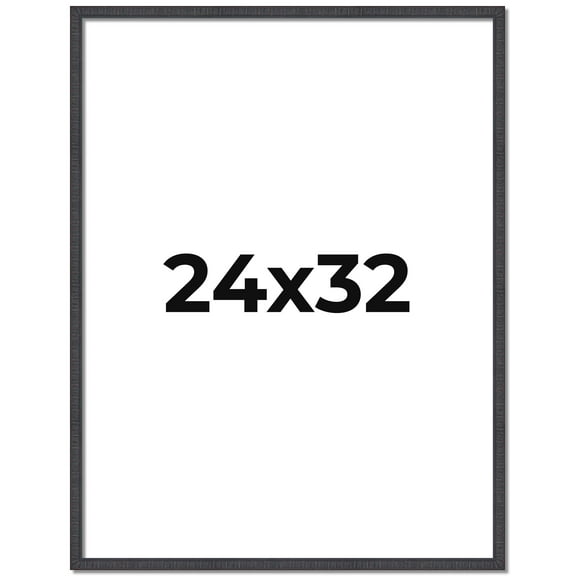 24x32 Frame Brown Solid Wood Picture Frame - Complete Modern Photo Frame Includes UV Acrylic