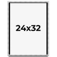 thumbnail image 1 of 24x32 Frame Brushed Silver Solid Wood Picture Frame | 0.75 Inch Moulding Width | Rabbet Depth 0.75, 1 of 5