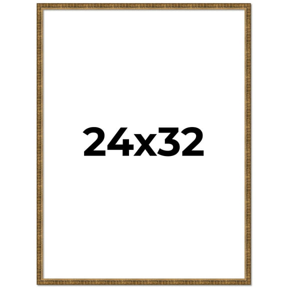 24x32 Frame Gold Kingsley Distressed Solid Wood Picture Frame Width 0.75 Inches | Interior Frame