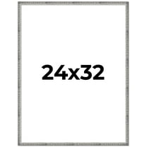 24x32 Frame Silver Grey Distressed Solid Wood Picture Frame | 0.75 Inch Moulding Width | Interior