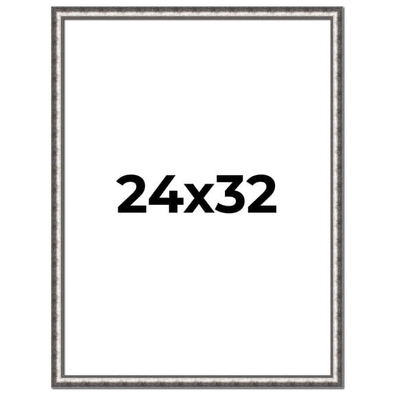 24x32 Frame Silver Real Wood Picture Frame Width 1.125 Inches | Interior Frame Depth 0.5 Inches |