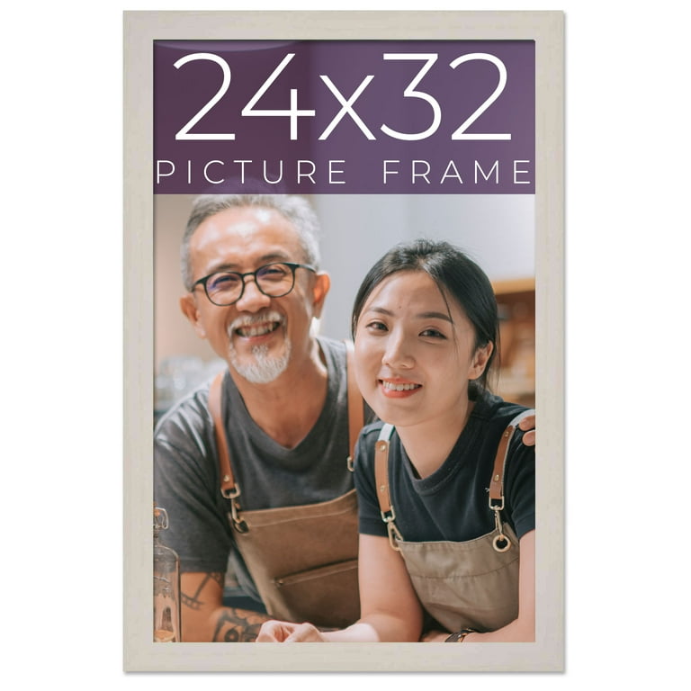 CustomPictureFrames.com 30x40 Frame White Real Wood Picture Frame Width  0.75 inches