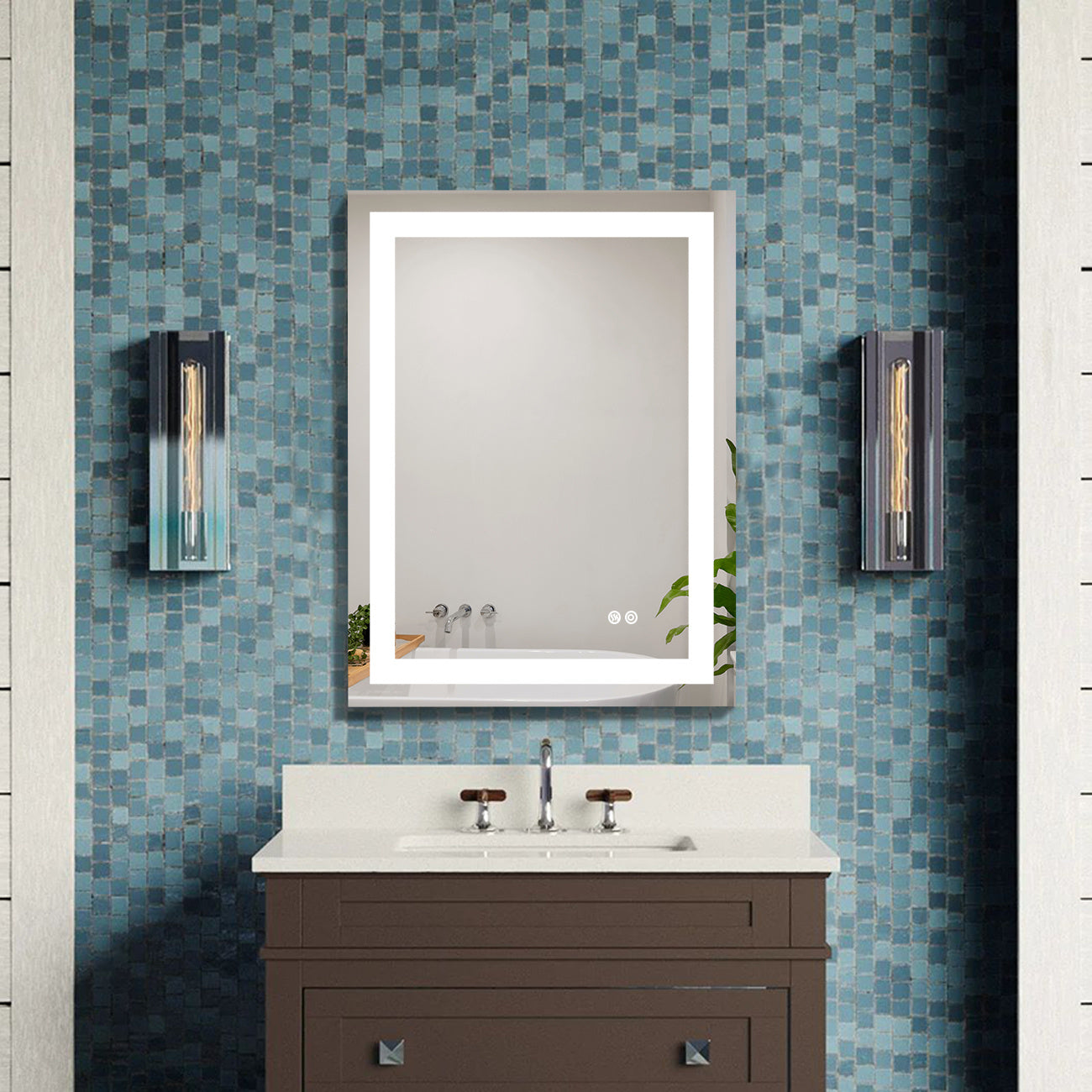 24x32 Inch LED Bathroom Mirror With Anti-Fog & Dimmable Lights - Front And Backlit Vanity Mirror, 3 Color Temps