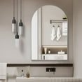 thumbnail image 1 of 24x32 Inch Silver Metal Framed Arched Bathrrom Mirror for Wall.(W2203P220257), 1 of 6