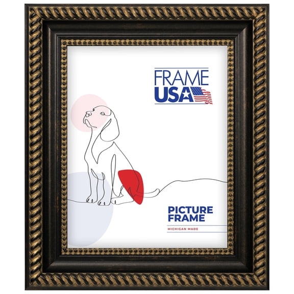 24x32 Picture Frame – Black Napolean Style 21178-902, 2 Inch MDF Moulding, Includes Plexiglass and Backing – Wall Display Frame for Art, Posters, or Photos – Frame USA