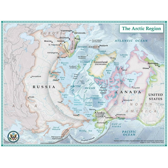 Wall Art Impressions Map of the Arctic Region 24" x 32" Poster