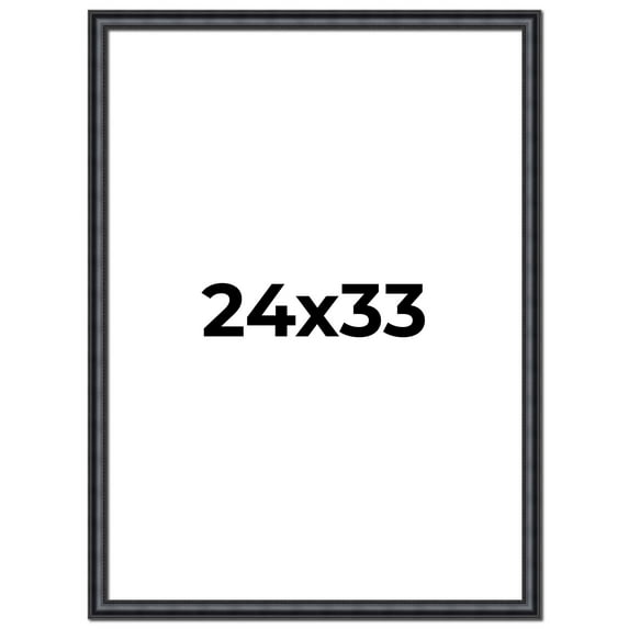 24x33 Frame Black Real Wood Picture Frame Width 1.25 inches | Interior Frame Depth 0.5 inches |