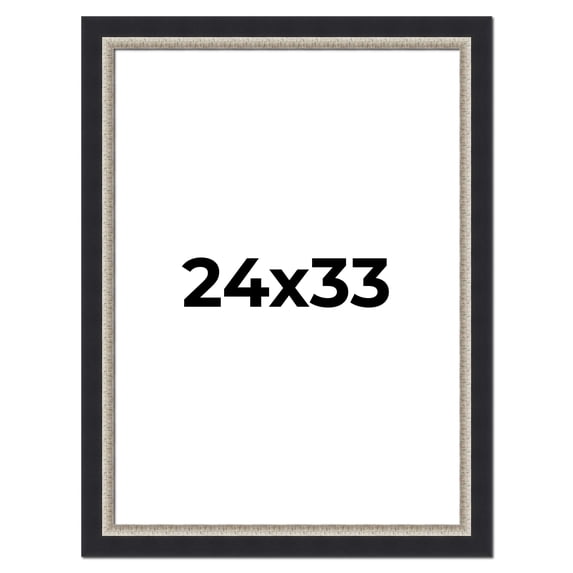 24x33 Frame Black Real Wood Picture Frame Width 2.25 Inches | Interior Frame Depth 0.5 Inches |