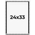 thumbnail image 1 of 24x33 Frame Brushed Silver Solid Wood Picture Frame | 0.75 Inch Moulding Width | Rabbet Depth 0.75, 1 of 5