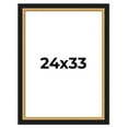 thumbnail image 1 of 24x33 Frame Gold Real Wood Picture Frame Width 2.25 Inches | Interior Frame Depth 0.5 Inches |, 1 of 8