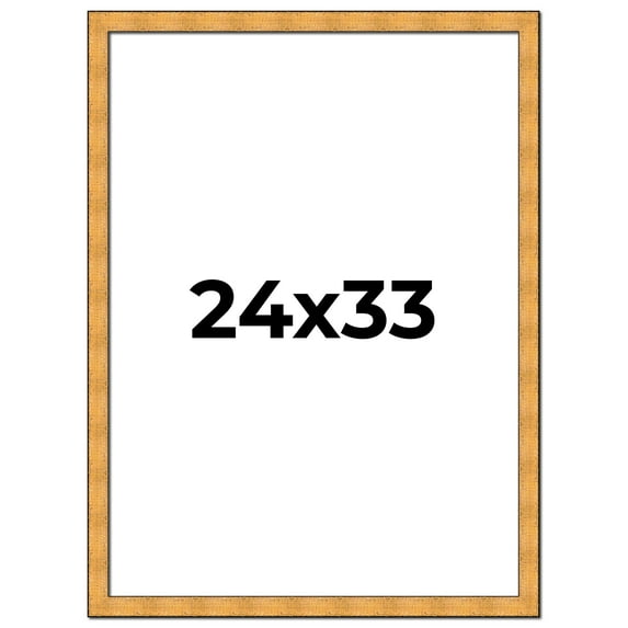 24x33 Frame Gold Rustic Solid Wood Picture Frame | 1.25 Inch Wide Moulding | Rustique Gold