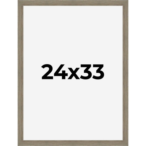 24x33 Frame Gray Barnwood Rustic Solid Wood Picture Frame | 1.5 Inch Moulding Width | Includes UV