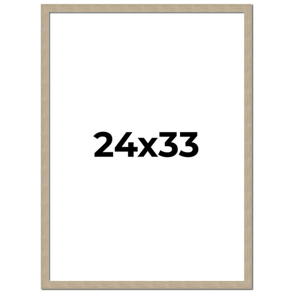 24x33 Frame Grey Solid Wood Picture Frame Width 1 Inches | Interior Frame Depth 0.5 Inches |