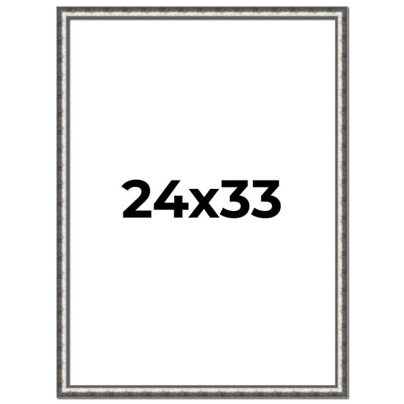 24x33 Frame Silver Real Wood Picture Frame Width 1.125 Inches | Interior Frame Depth 0.5 Inches |