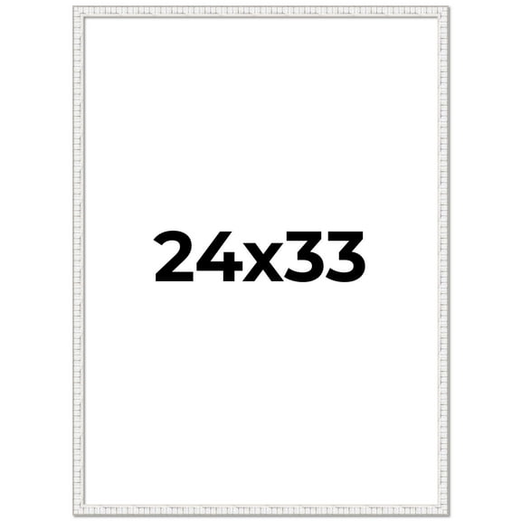 24x33 Frame White Real Wood Picture Frame Width 0.75 inches | Interior Frame Depth 0.5 inches |
