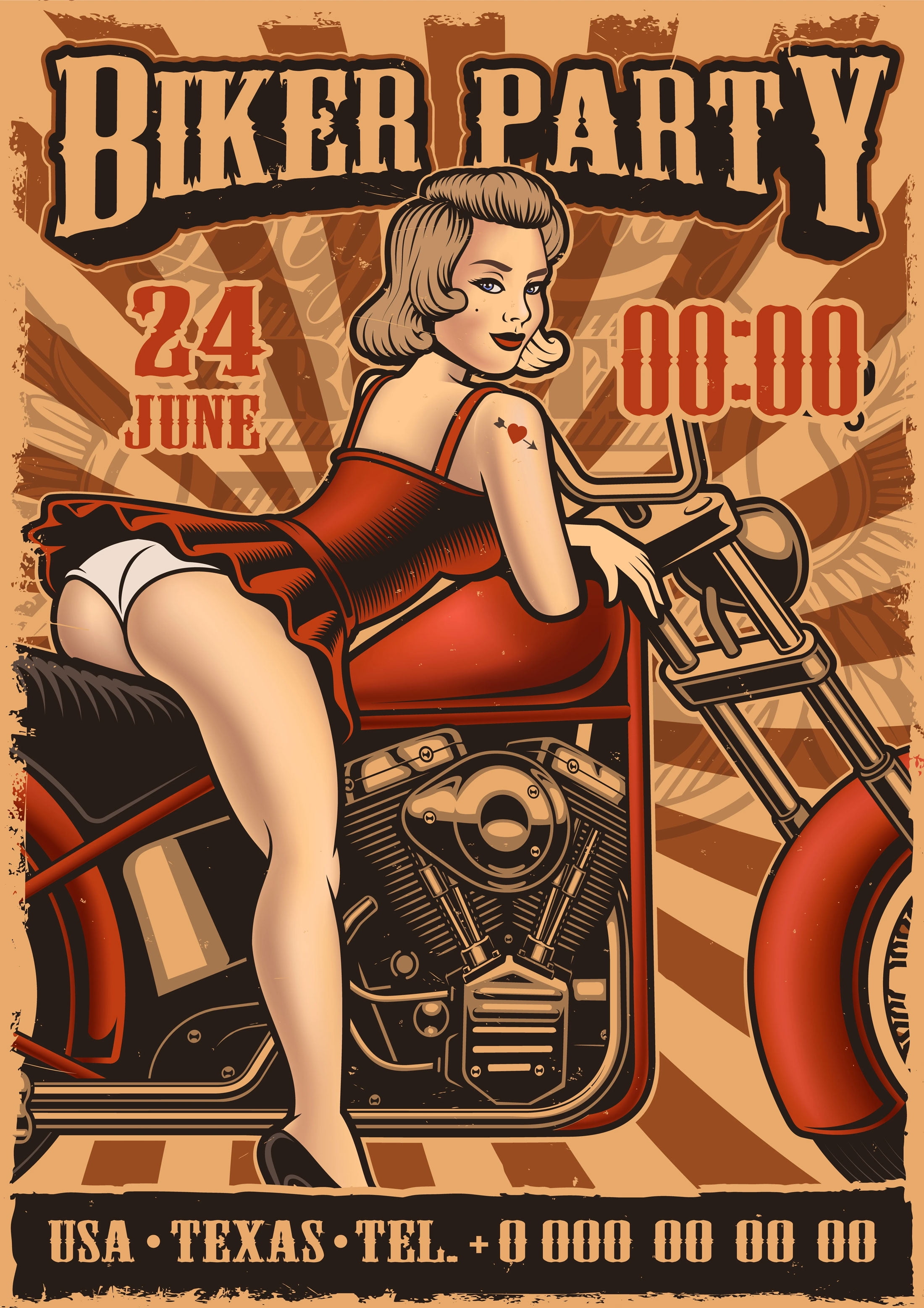 Pin up motorcycle girl hot sale