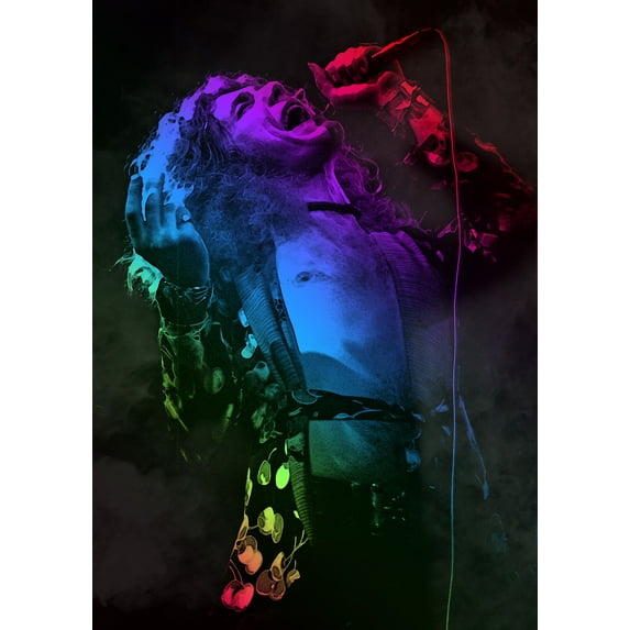 24x33in Robert Plant Performing Led Zeppelin Legend Rock Music 【Rolled Canvas】