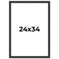 thumbnail image 1 of 24x34 Frame Black Real Wood Picture Frame Width 1.25 Inches | Interior Frame Depth 0.5 Inches |, 1 of 8