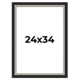 thumbnail image 1 of 24x34 Frame Black Real Wood Picture Frame Width 2.25 Inches | Interior Frame Depth 0.5 Inches |, 1 of 8
