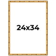 thumbnail image 1 of 24x34 Frame Gold Bamboo Picture Frame - Complete Modern Photo Frame Includes UV Acrylic Shatter, 1 of 8