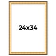 thumbnail image 1 of 24x34 Frame Gold Plein Aire Solid Wood Picture Frame Width 2 Inches | Interior Frame Depth 0.5, 1 of 8