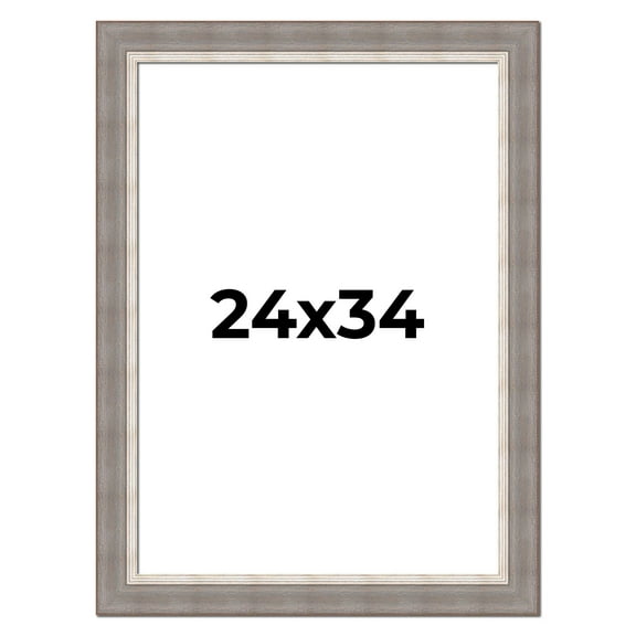 24x34 Frame Grey Real Wood Picture Frame Width 2.75 Inches | Interior Frame Depth 0.5 Inches |