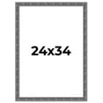 thumbnail image 1 of 24x34 Frame Silver Black Rustic Sonoma Solid Wood Picture Frame | 1.5 Inch Moulding Width |, 1 of 8