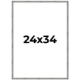 thumbnail image 1 of 24x34 Frame Silver Picture Frame - Complete Modern Photo Frame Includes UV Acrylic Shatter Guard, 1 of 8