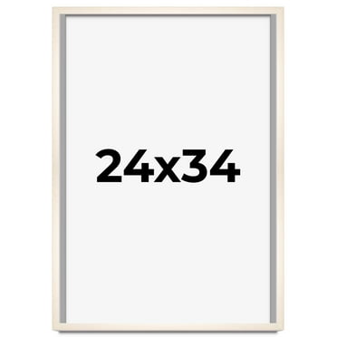 24x34 Frame White Wheat Solid Wood Picture Frame | Moulding Width 0.75 Inches | Interior Depth 0.5