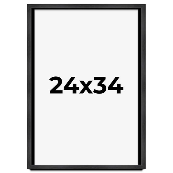 24x34 Shadow Box Frame Grey Charcoal Black | 0.875 Inches Deep | Solid Wood Shadowbox Display Frame