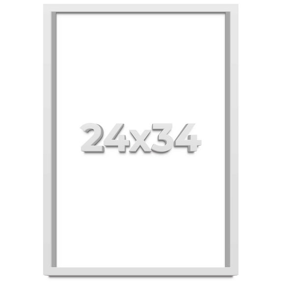 24x34 Shadow Box High Gloss White Display Frame | 1.625 Inches Deep | 1 Inch Moulding Width | Solid