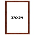 thumbnail image 1 of 24x34 Walnut Brown Veneer Real Wood Picture Frame Width 1.75 inches | Interior Frame Depth 0.5, 1 of 8