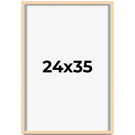 24x35 Frame Beige Real Wood Picture Frame Width 0.75 inches | Interior Frame Depth 0.5 inches |