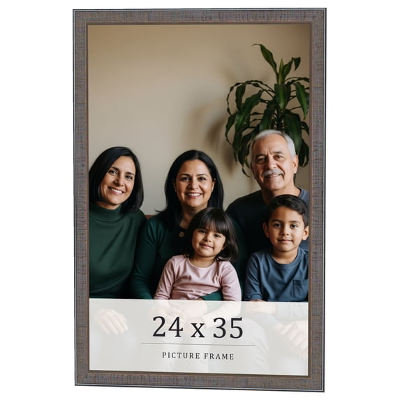 24x35 Frame Blue Kingsley Pewter Solid Wood Picture Frame Width 0.75 Inches |Interior Depth 0.5