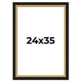 thumbnail image 1 of 24x35 Frame Gold Real Wood Picture Frame Width 2.25 Inches | Interior Frame Depth 0.5 Inches |, 1 of 8