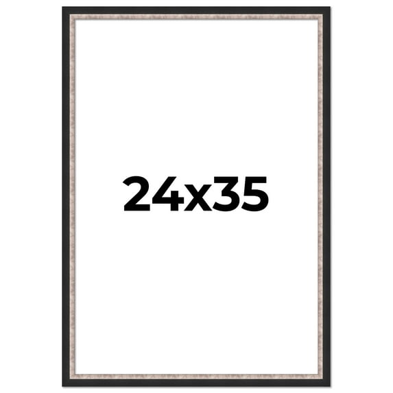 24x35 Frame Silver Real Wood Picture Frame Width 1.25 Inches | Interior Frame Depth 0.75 Inches |