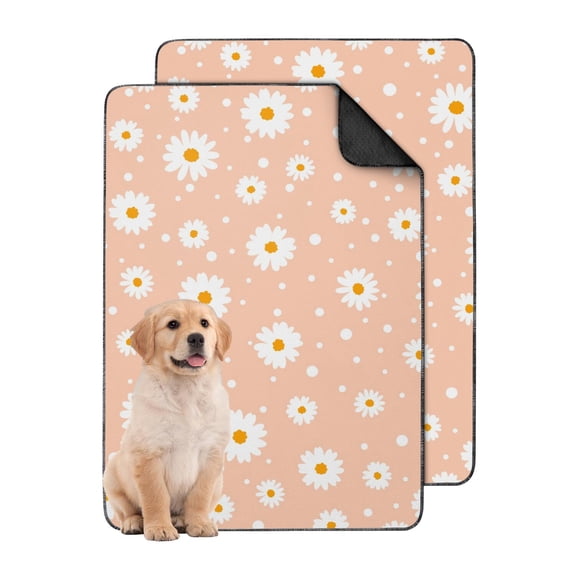 24x35 Inch Dog Urine Mats Washable 2-Pack, Highly Absorbent Reusable Puppy Wee Pads with Leak-Protection, Suitable for Tile Floors & Upholstery