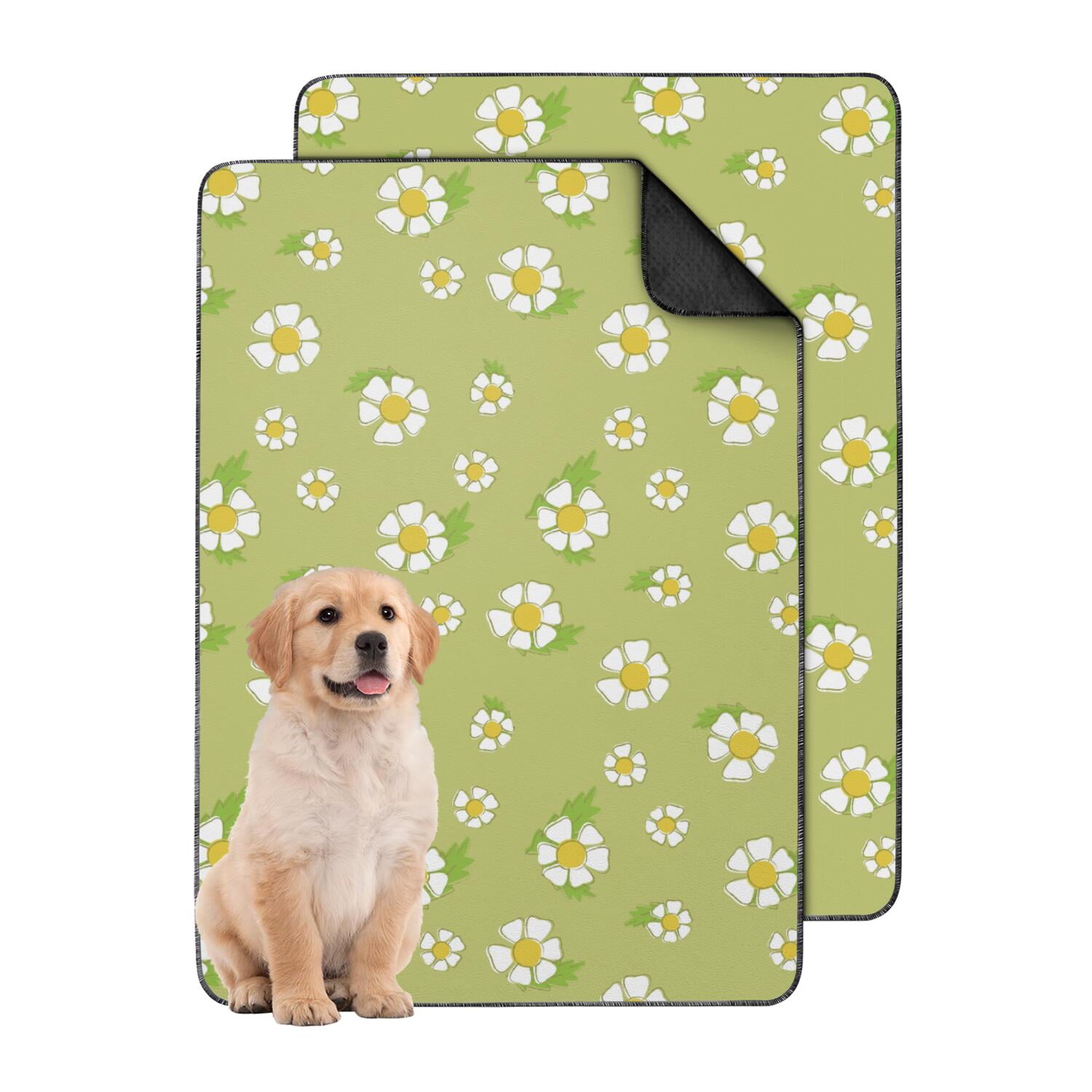 24x35 Inch Puppy Potty Pads Washable 2-Count, Reusable Dog Training Pads with Lock-in Moisture Technology and Leak-Resistant Lining for Home Use