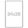 thumbnail image 1 of 24x35 Shadow Box Frame White | 2 Inches Deep Real Wood Contemporary Shadowbox Display Frame | UV, 1 of 8