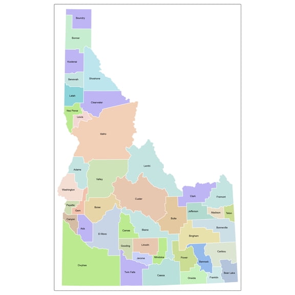 24x35in Idaho County 【Coated Paper】