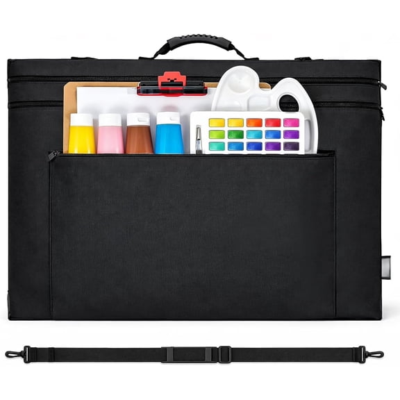 24x36 Art Portfolio Tote Bag - Large Carrying Storage Case with Handle & Adjustable Strap, Portfolio Folder for Artwork, Posters, Canvas, Drawing Boards