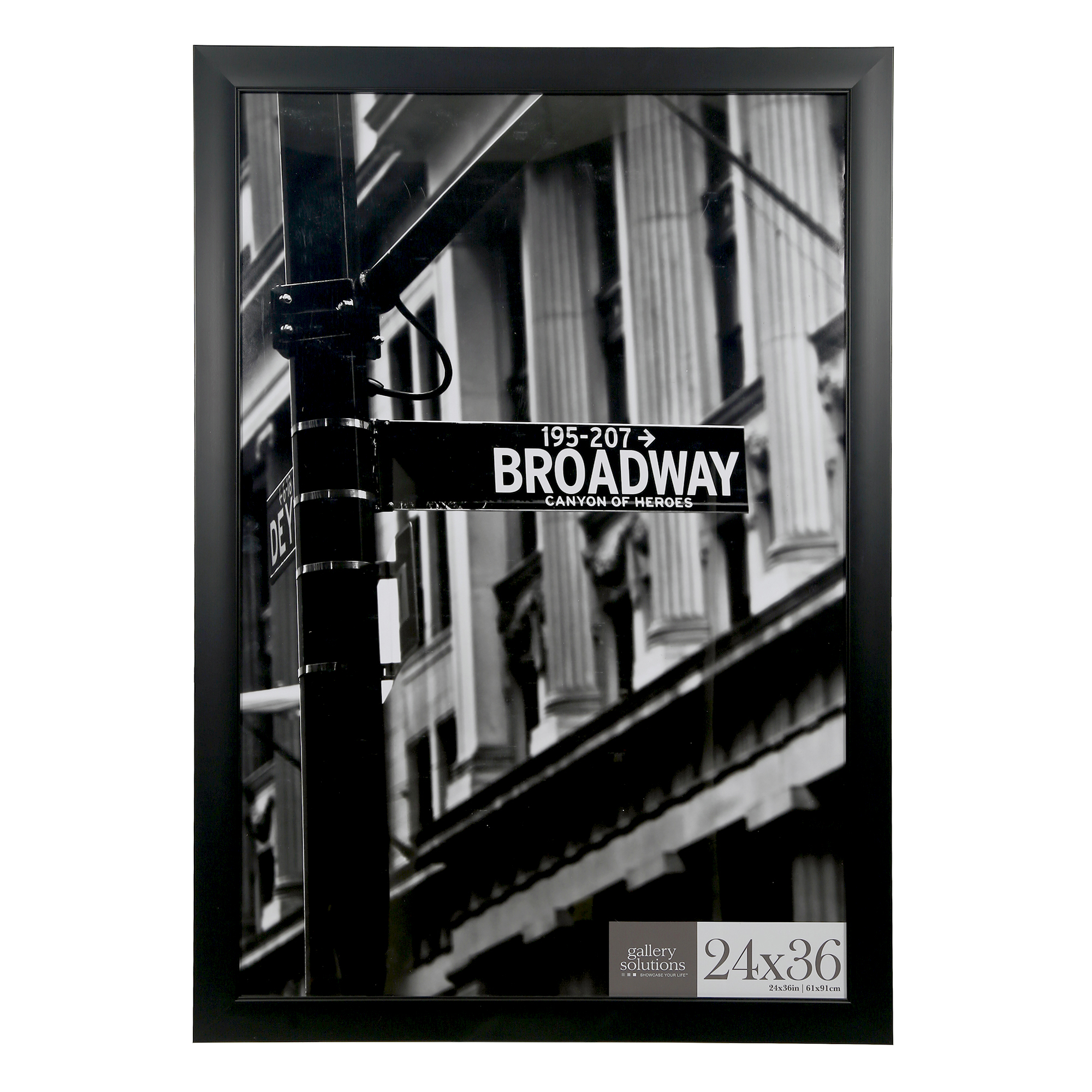 24x36 Black Flat with Inner Ridge Wall Mount Picture Frame