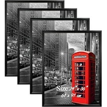 24x36 Black Picture Frame Set of 4, Poster Frame for Wall Decor